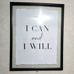 LARGE INSPIRATIONAL QUOTE FRAMED IN GLASS